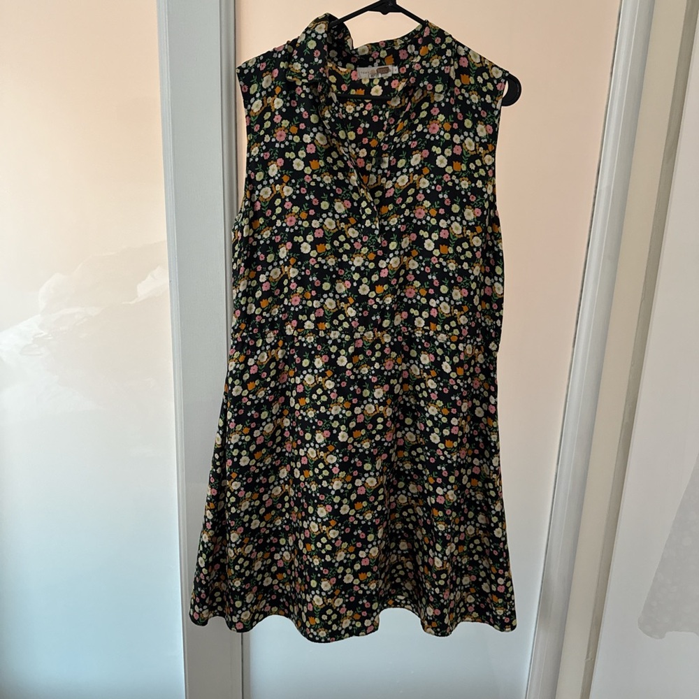 Tory Burch Black Floral Pattern Dress